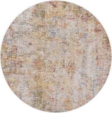 Round Bice Rich Textured Avant Garde Rug in bone, clay, dark gray, walnut, and white thatch. Contemporary style. Design-Round-67