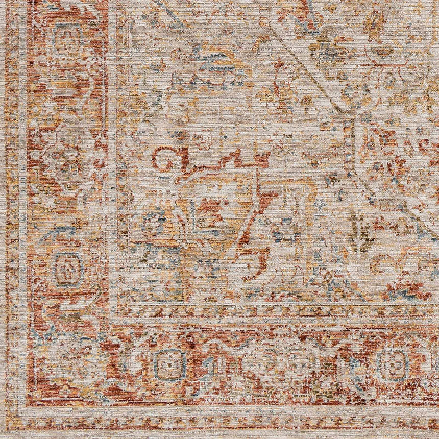 Sample Cress Rust Rich Textured Traditional Rug