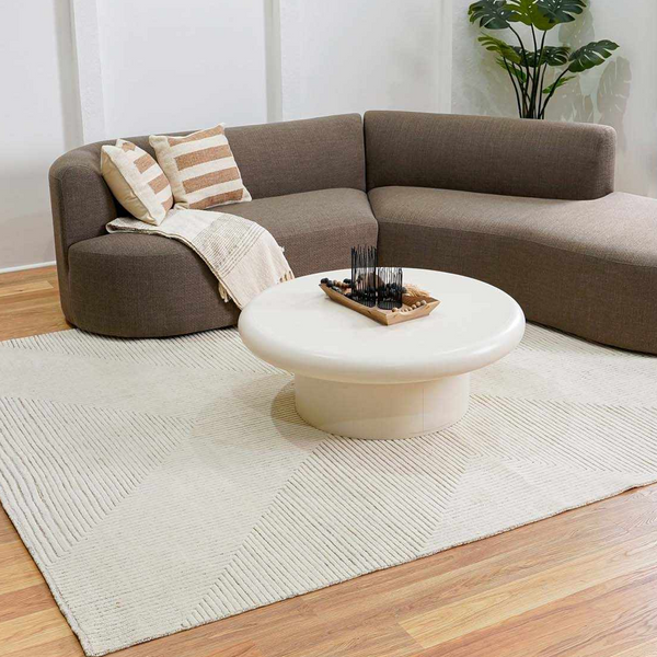 Sileby Beige Luxury Wool Rug