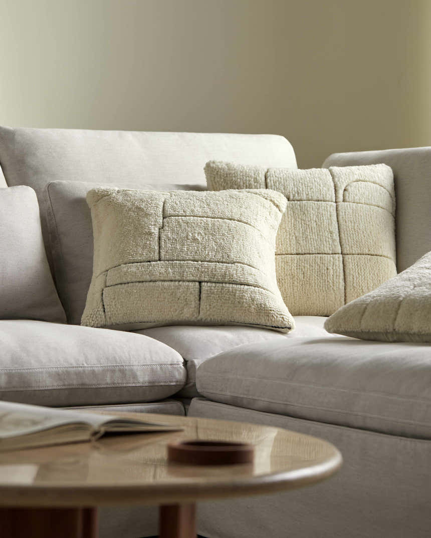 Marly Cream Wool Throw Pillow