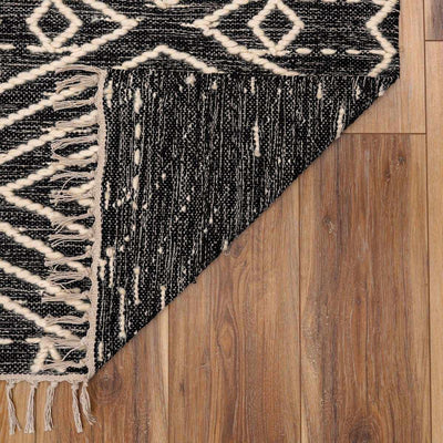 Skedee Black/Cream Diamond Area Rug