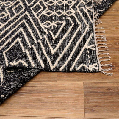 Skedee Black/Cream Diamond Area Rug