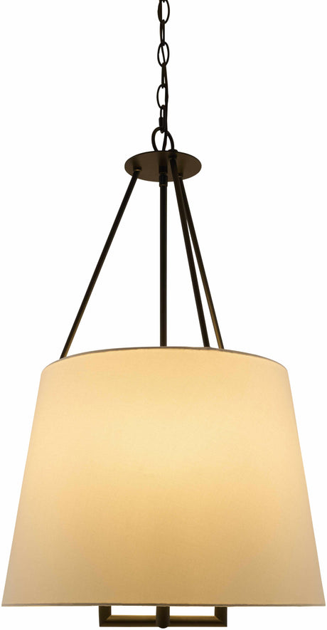 Light Gray Traditional Chandelier with linen details for dining or living rooms