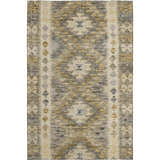 Close-up of Dalyn Luxury Solace SL13 Beige Washable Area Rug. Farmhouse style rug with beige, ivory, and taupe diamond pattern.