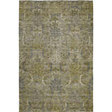 Close-up of the Dalyn Luxury Solace SL7 Taupe Washable Area Rug, featuring a beige, olive, and taupe traditional pattern.