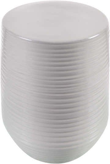 Azaro White Fluted Cylindrical Modern Minimalist Ceramic Outdoor Garden Stool