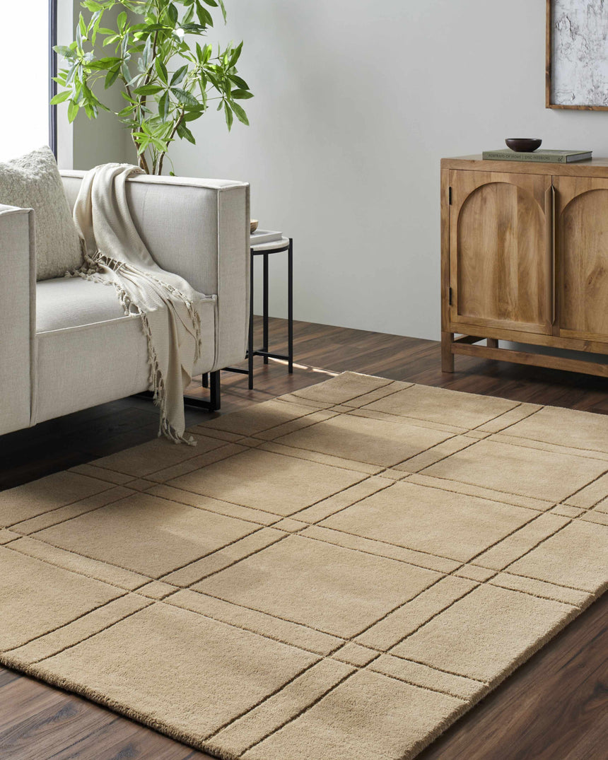 Made to Order Custom Size Sixto Tan Area Rug