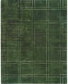 Close-up of the Sixto Green Area Rug. Hand-tufted wool rug with a contemporary plaid pattern in shades of green and white. Design-Rectangle