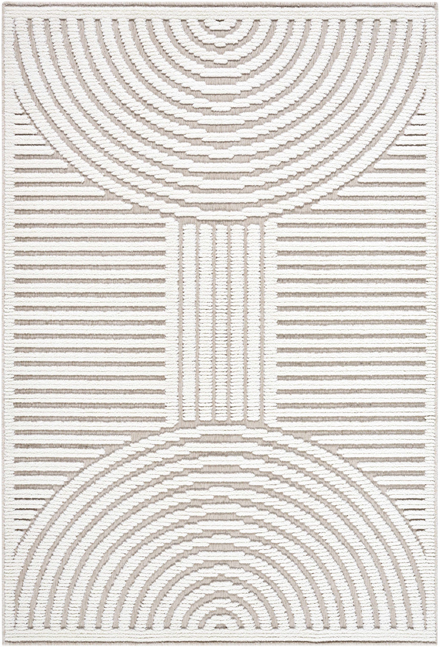 Deron Ivory 3D Rainbow Washable Rug