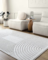 Deron Ivory 3D Rainbow Washable Rug