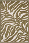 Close-up of Keto Olive Washable Area Rug featuring a contemporary abstract pattern in off-white and olive green. Design-Rectangle-57