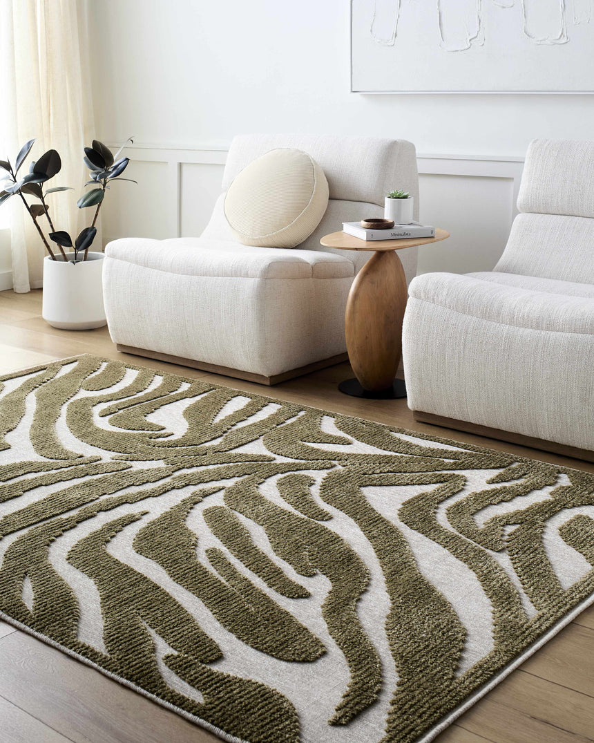 Keto Olive Washable Area Rug