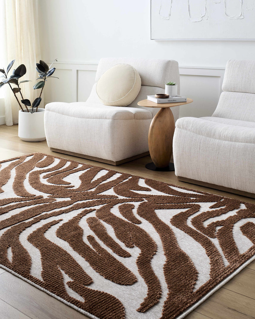 Keto Brown Washable Area Rug