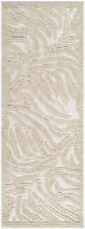 Close-up of the Keto Beige Washable Area Rug, featuring a subtle abstract pattern and soft, neutral tones. Design-Runner-2772