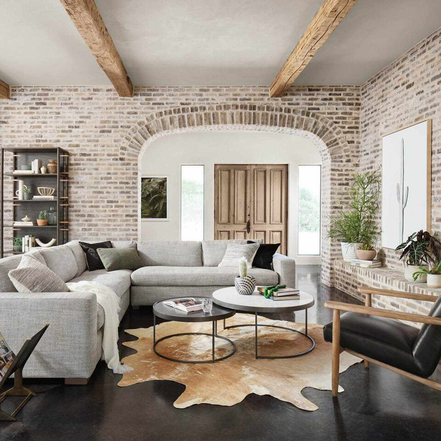 Four Hands Harland Modern Cowhide Rug - Natural Brown