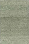 Close-up of the hand-woven Alyra Green Solid Area Rug, showing its texture and subtle green and beige color variations. Design-Rectangle