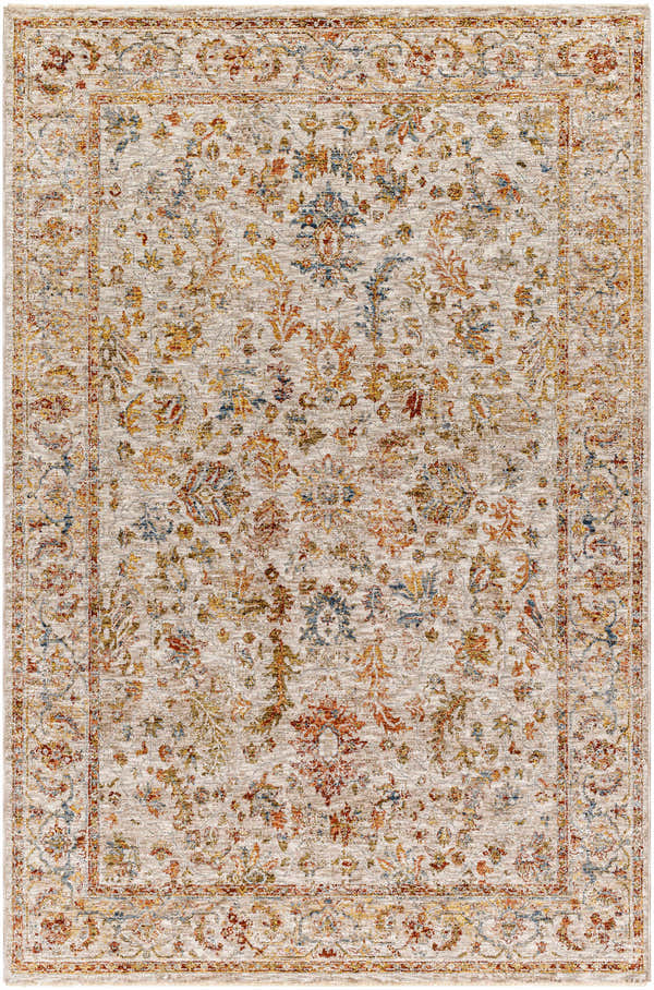 Sample Asabi Beige Textured Rug with Fringes