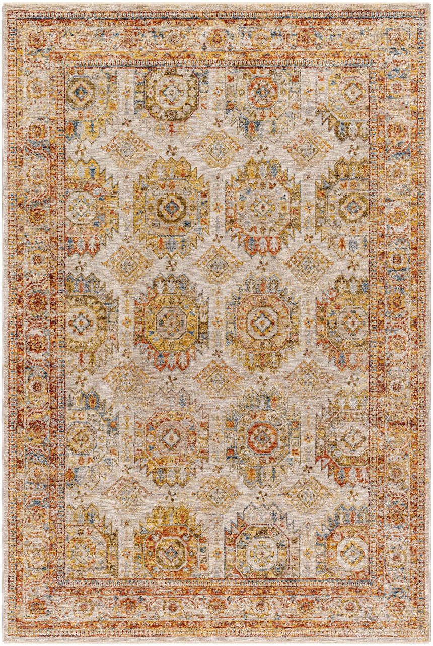 Sample Crescentia Cream Textured Rug with Fringes
