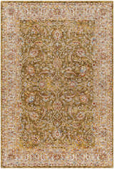 Sample Dyan Green Textured Rug with Fringes
