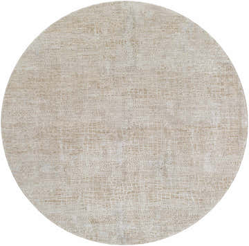 Round Laina Area Rug in light gray and natural gray, featuring a subtle textured pattern. Design-Round-67