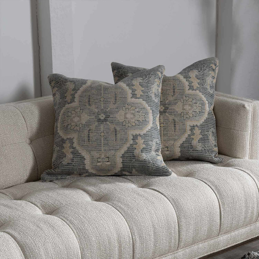 Bigaa Teal Medallion Throw Pillow