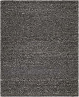 Close-up of the hand-tufted Sevan Black Wool Area Rug, showing its jet black, medium gray, and taupe colors and textured design. Design-Rectangle-810