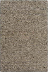 Close-up of the hand-tufted Sevan Taupe Wool Area Rug. Neutral taupe with subtle variations in color and texture. Design-Rectangle-576