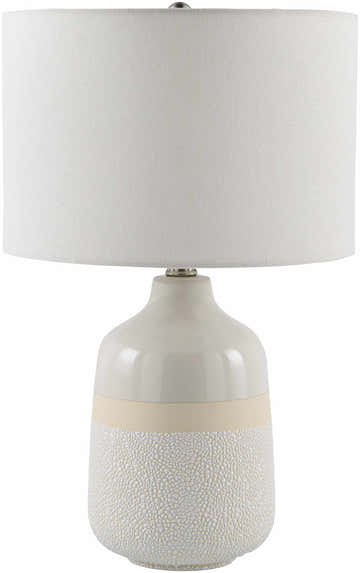 Dark Gray Rustic Table Lamp with global details for bedside or console tables