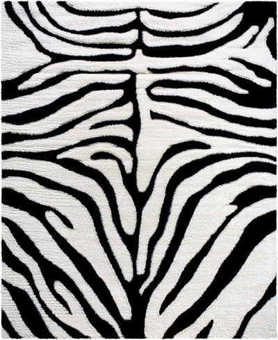 Dysis Black & White Zebra Print Area Rug