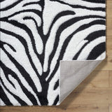 Dysis Black & White Zebra Print  Area Rug - Clearance