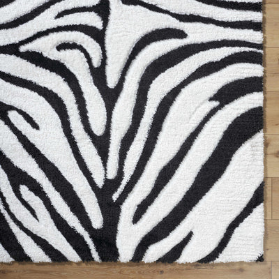 Dysis Black & White Zebra Print Area Rug