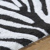 Dysis Black & White Zebra Print  Area Rug - Clearance