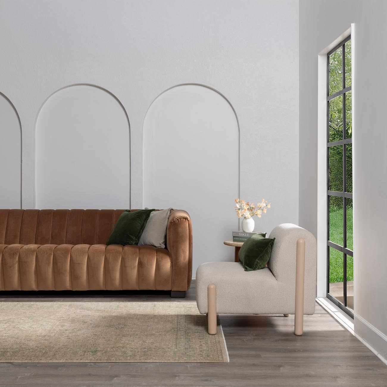 Navya Light Beige Luxe Wool Area Rug