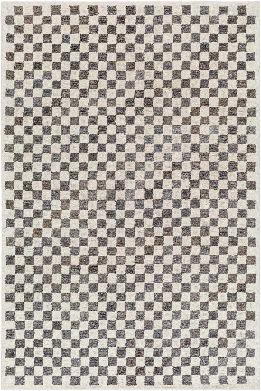 Made to Order Custom Size Halen Taupe Checkered Area Rug