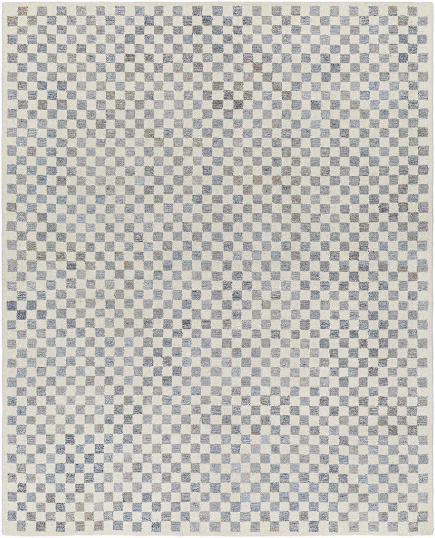 Made to Order Custom Size Halen Gray Checkered Area Rug