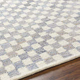 Made to Order Custom Size Halen Gray Checkered Area Rug