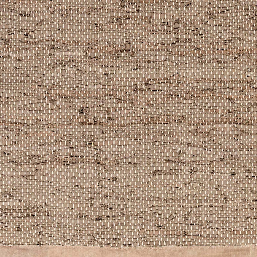 Sample Aneko Khaki Handwoven Leather Rag Carpet - Clearance