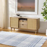 Made to Order Custom Size Inara Blue Plaid Area Rug