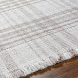 Made to Order Custom Size Inara Light Brown Plaid Area Rug