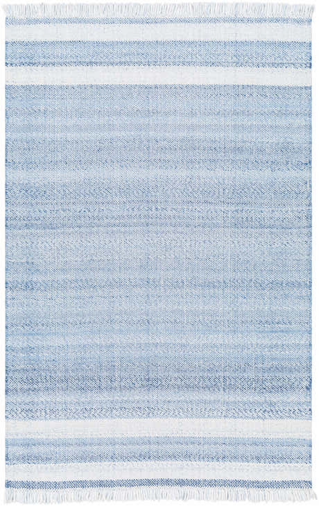 Made to Order Custom Size Loic Silver Blue Area Rug