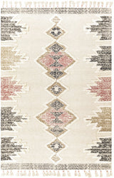 Kingborough Cream/Pink Cotton Area Rug - Clearance