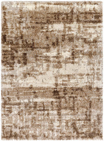 Close-up of the Skah Light Brown Area Rug, featuring a textured, high-pile design with a subtle, abstract pattern. Design-Rectangle-537