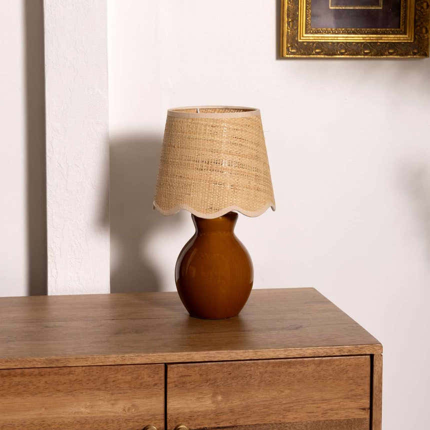 Salgareda Red Rattan Table Lamp