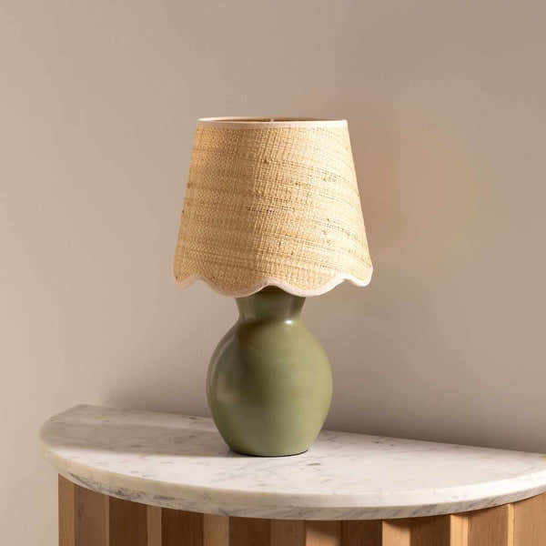 Salgareda Green Rattan Table Lamp