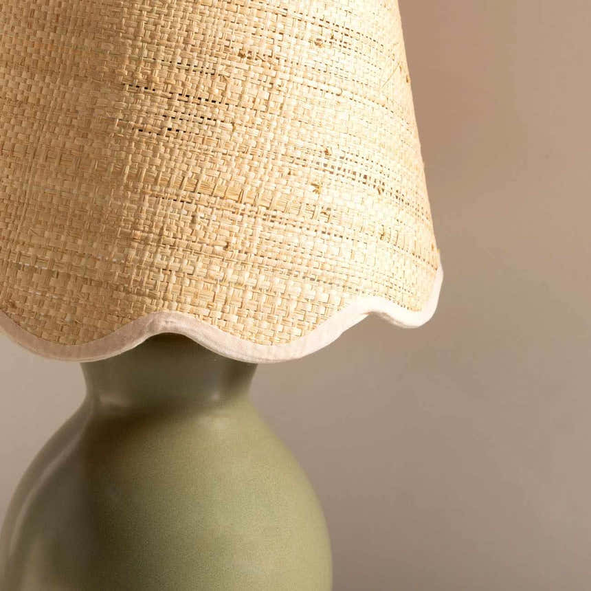 Salgareda Green Rattan Table Lamp