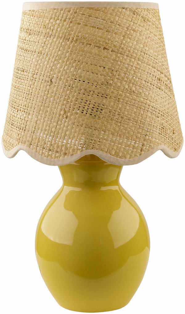 Salgareda Yellow Rattan Table Lamp