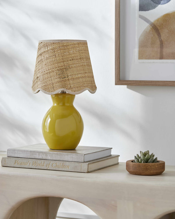 Salgareda Yellow Rattan Table Lamp