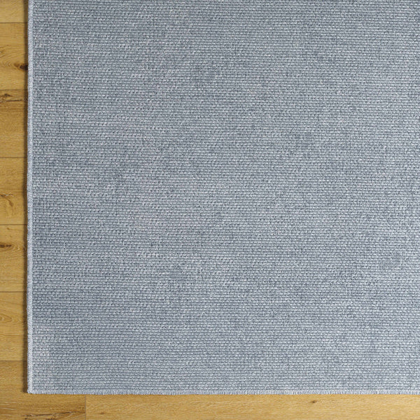Sample  Isako Blue & Gray Solid Washable Area Rug