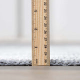 Isako Blue & Gray Solid Washable Area Rug - Clearance