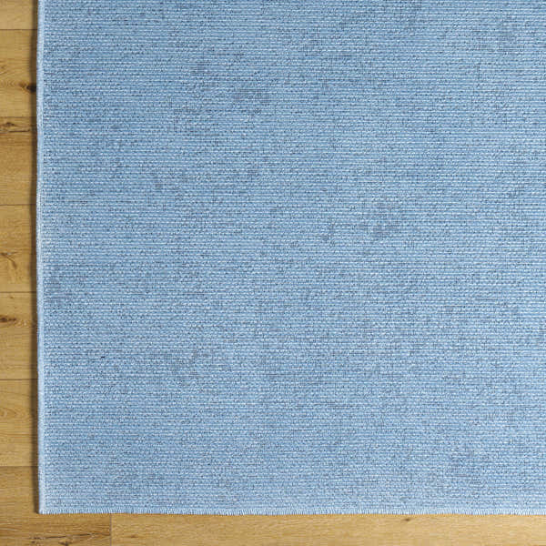 Sample Isako Blue Solid Washable Area Rug